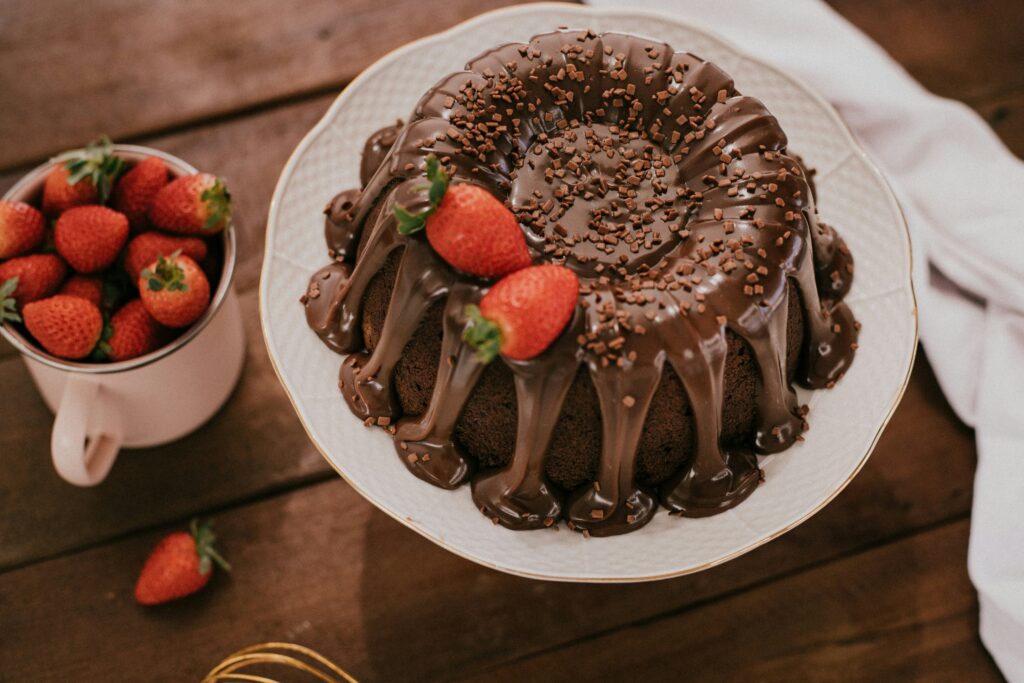 Chocolate cake with strawberry